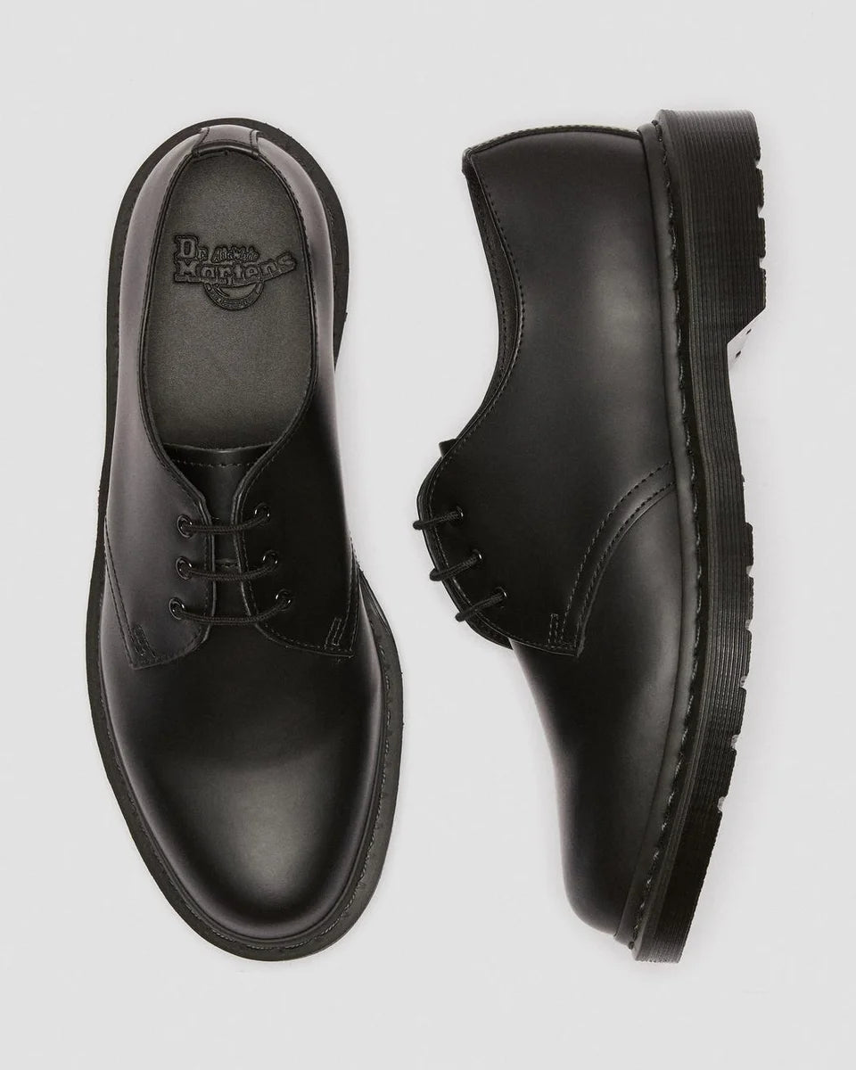 DR. Martens 1461 Mono 3 Eye Black Smooth School Shoe